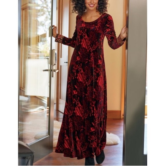 Soft Surroundings Velvet Maxi Dress - Picture 10 of 10